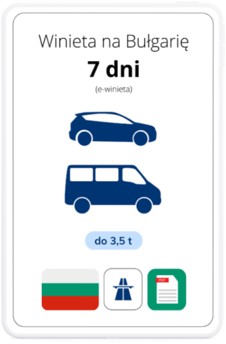 Winieta elektroniczna (e-winieta) do Bułgarii na 7 dni dla pojazdów osobowych