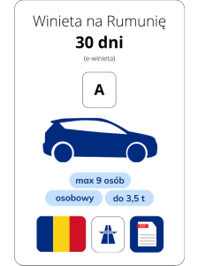Rumunia na 30 dni - samochód os. (e-winieta)