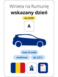Rumunia na wskazany dzień - samochód os. (e-winieta)