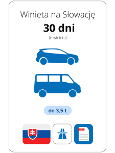 Słowacja na 30 dni - samochód (e-winieta)