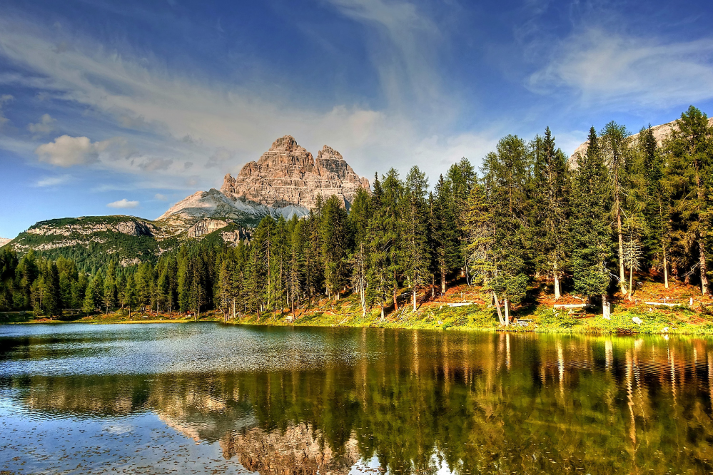 Jezioro Lago d'Antorno Dolomity
